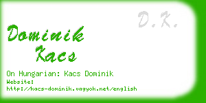 dominik kacs business card